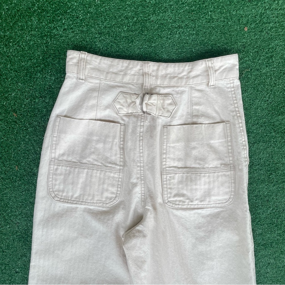 Free People Wide Leg White Utility Pants - Picture 6 of 9